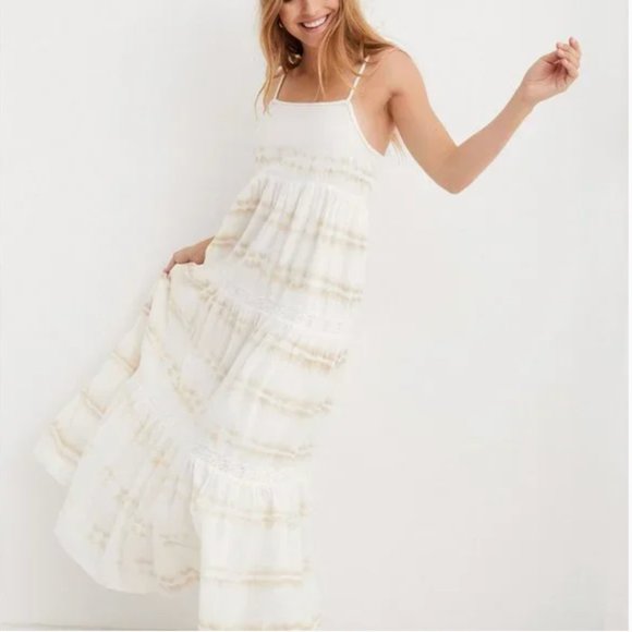 aerie Dresses & Skirts - Aerie Beach Tie Dye Cotton Maxi Sundress Size L Boho Beachy Summer